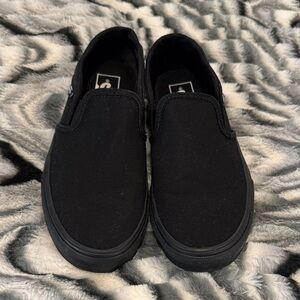 Vans Black Slip-On Canvas Loafers - Woman’s